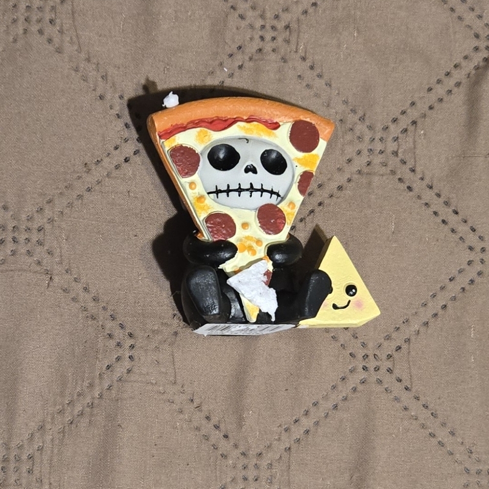 FURRY BONES Skeleton Pizza Slice Figurine